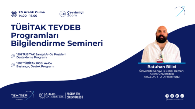 Webinar: TÜBİTAK TEYDEB Programları Bilgilendirme Semineri