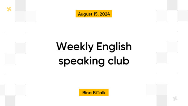 Weekly English speaking club