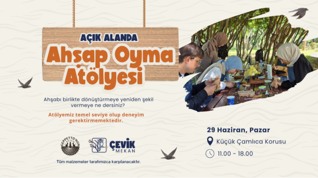 Açık Alanda Ahşap Oyma Atölyesi