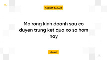 Mo rong kinh doanh sau co duyen trung ket qua xo so hom nay