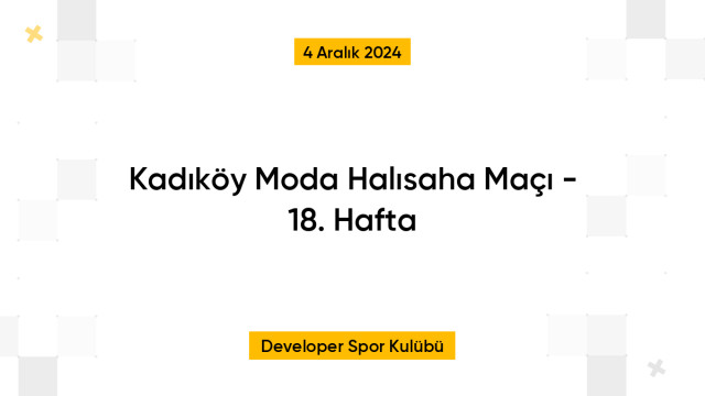 Kadıköy Moda Halısaha Maçı - 18. Hafta