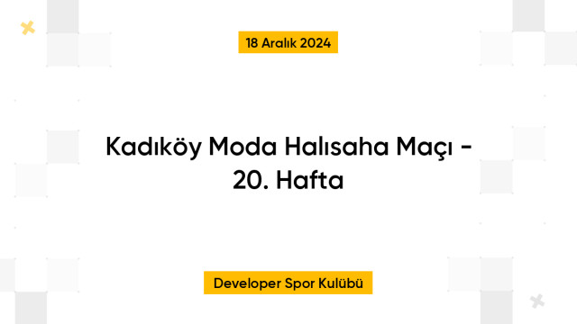 Kadıköy Moda Halısaha Maçı - 20. Hafta