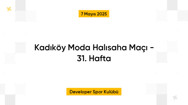 Kadıköy Moda Halısaha Maçı - 31. Hafta