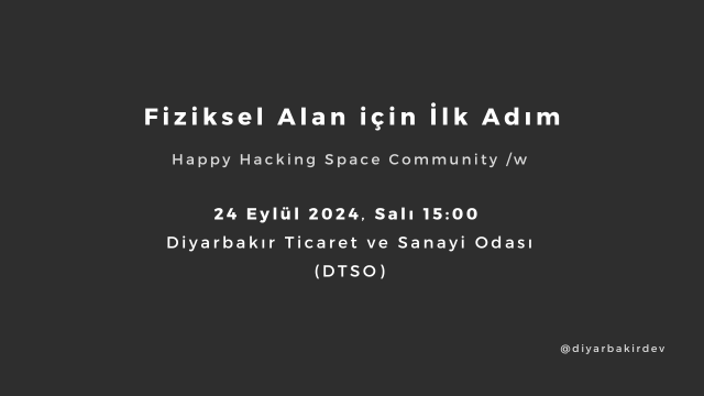 Fiziksel Alan için İlk Adım