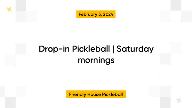 Drop-in Pickleball | Saturday mornings