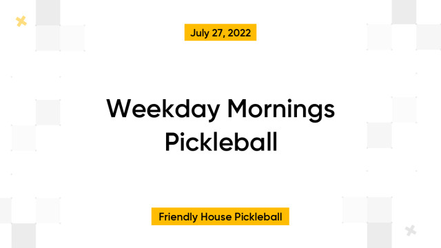 Drop-in Pickleball | Mon-Wed-Thu mornings