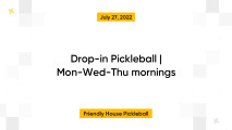 Drop-in Pickleball | Mon-Wed-Thu mornings