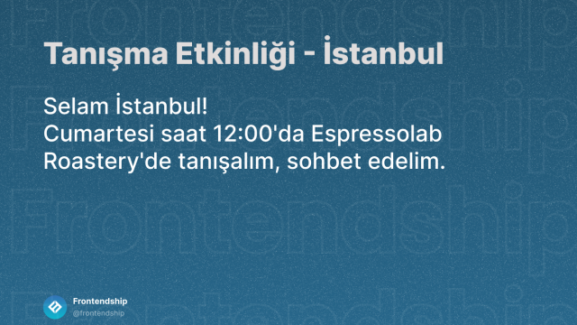 Tanışma Etkinliği - İstanbul