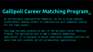 Gallipoli Career Matching Programı
