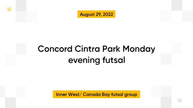 Concord Cintra Park Monday evening futsal