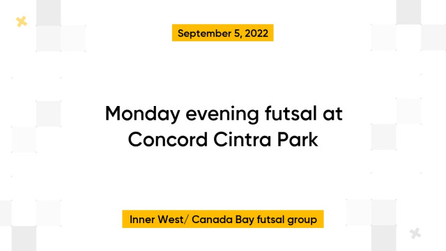 Monday evening futsal at Concord Cintra Park