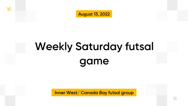 Weekly Saturday futsal game