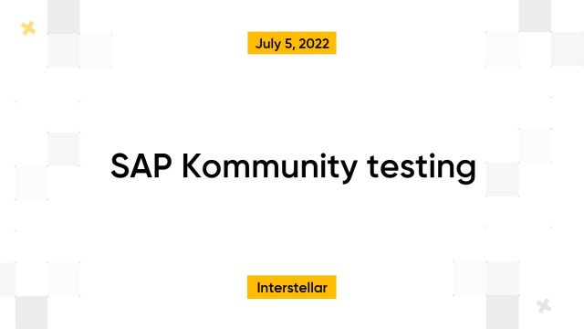 SAP Kommunity testing