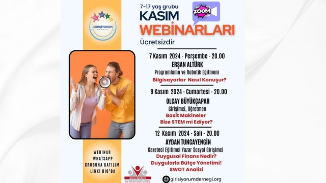 Kasım Webinarları Başlıyor - Girişiyorum Derneği