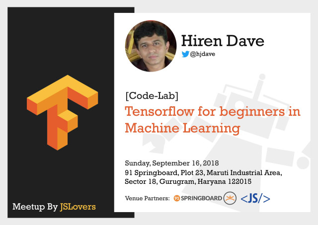 [Code-Lab | Paid | 8 Seats] Tensorflow for beginners in Machine Learning