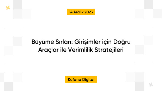 Büyüme Sırları: Girişimler için Doğru Araçlar ile Verimlilik Stratejileri