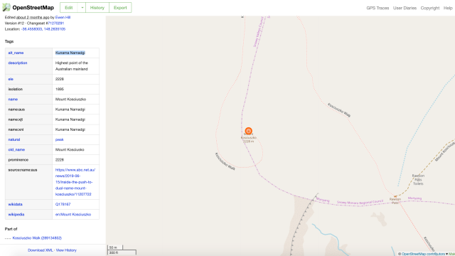Indigenous Naming - Mapping original place names from government datasets