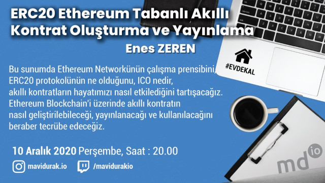 S2E13 - ERC20 Ethereum Tabanlı Akıllı Kontrat Oluşturma ve Yayınlama