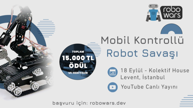 Robowars.dev Mobil Kontrollü Robot Savaşı