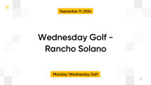 Wednesday Golf - Rancho Solano