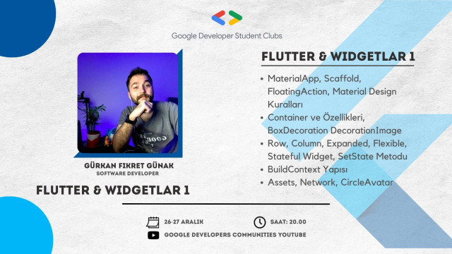 Flutter Fest - Flutter'a Giriş & Widgetlar 1 #2 | Gürkan Fikret Günak