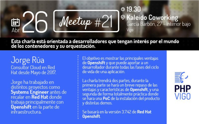 PHPVigo #21: What is Openshift and how can boost my productivity?