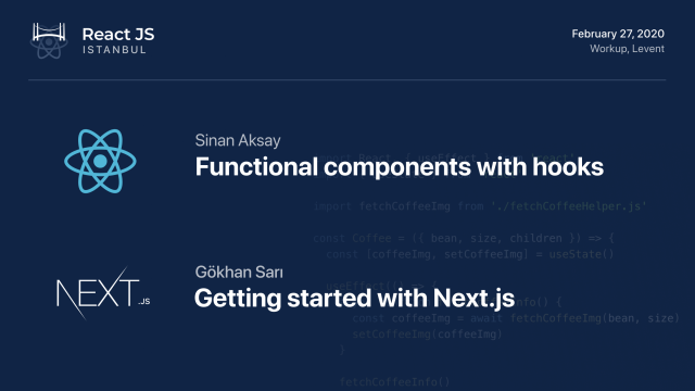 Functional components with hooks & Getting started with Next.js