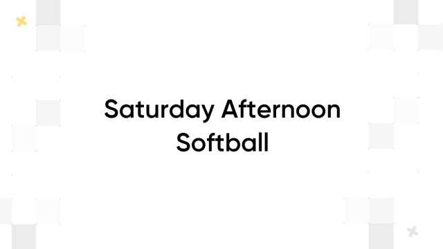 Saturday Afternoon Softball