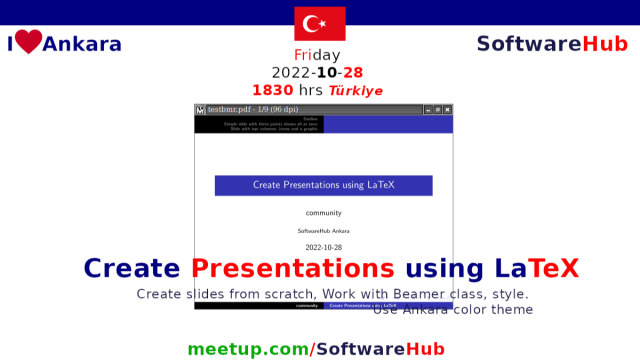 Create impressive Presentations using Beamer LaTeX (Fri, 28th Oct, 1830 hrs)