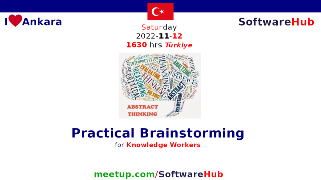 Practical Brainstorming for Knowledge Workers (Sat, 12 Nov, 1630 hrs)