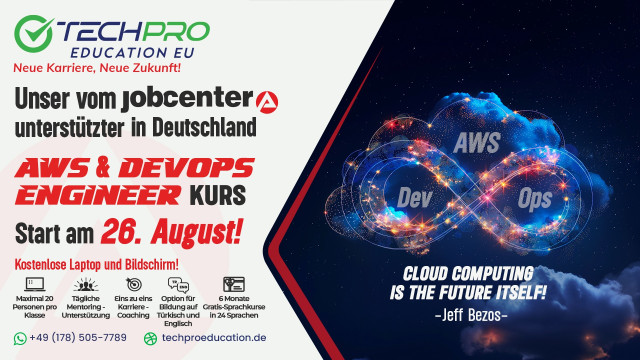 Unser vom Jobcenter unterstützter Kurs für AWS&DEVOPS beginnt am 26. August!