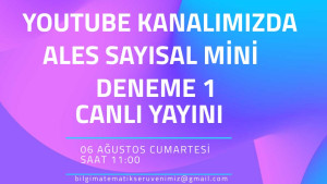 ALES SAYISAL MİNİ DENEME 1 CANLI YAYINI