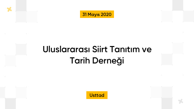 Uluslararası Siirt Tanıtım ve Tarih Derneği