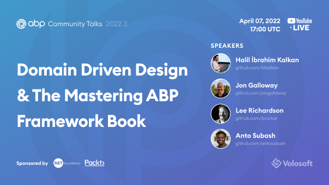ABP Community Talks 2022.3: Domain-Driven Design & the ABP book