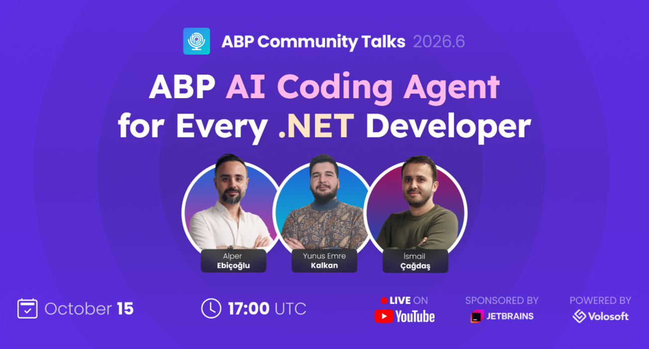 ABP Community Talks 2026.06: ABP AI Coding Agent for Every .NET Developer afişi