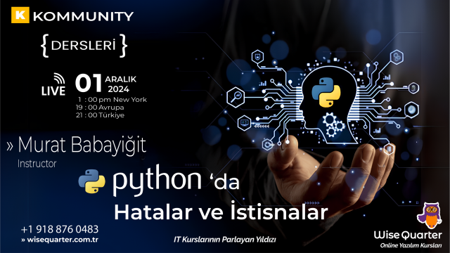 Ücretsiz Python Dersleri - 10 Python`da Hatalar ve İstisnalar