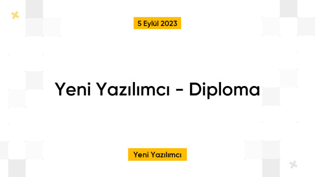 Yeni Yazılımcı - Diploma